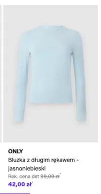 Bluzka z długim rękawem ONLY - jasnoniebieski promocja w Lounge by Zalando