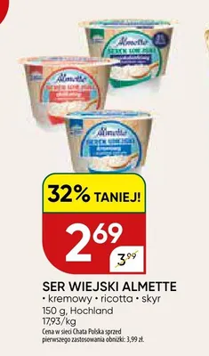 Ser wiejski Almette ricotta promocja w Chata Polska
