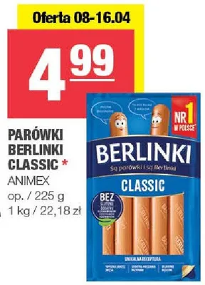 Parówki Berlinki Classic promocja w SPAR