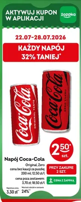 Napój Coca-Cola Zero Cukru promocja w Żabka