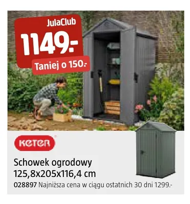Schowek ogrodowy 125,8x205x116,4 cm Keter promocja w Jula