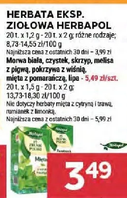 Herbata ekspresowa ziołowa herbapol promocja w Stokrotka