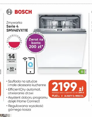 Zmywarka Bosch Serie 4 SMV4EVX11E promocja w Max Elektro