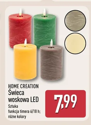 Świeca woskowa LED Home Creation promocja w Aldi