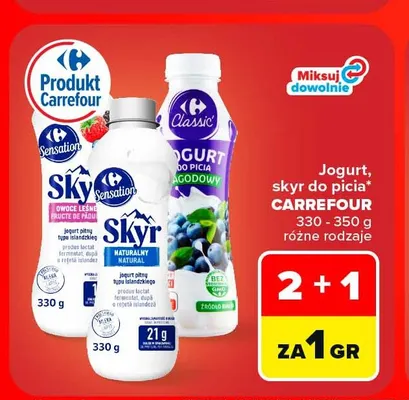 Skyr do picia owoce leśne Carrefour Sensation promocja w Carrefour