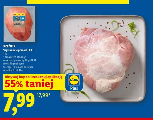 Szynka wieprzowa Rzeźnik XXL promocja w Lidl