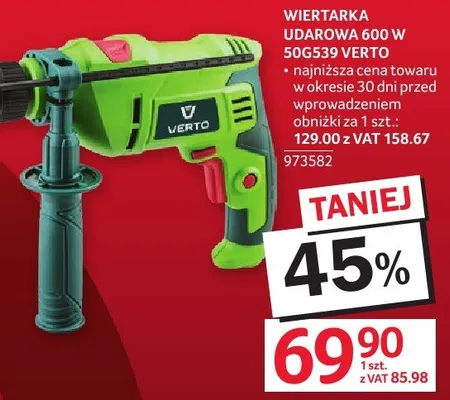 Wiertarka udarowa VERTO 600 W 50G539 promocja w Selgros