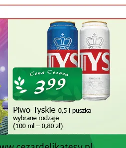 Piwo bezalkoholowe Tyskie promocja w CEZAR Delikatesy