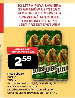 Piwo Żubr promocja w Netto