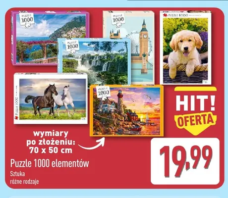Puzzle 1000 elementów promocja w Aldi