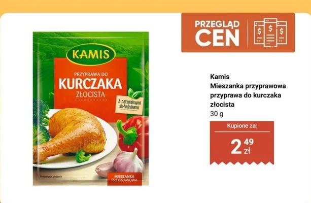Mieszanka przyprawowa przyprawa do kurczaka złocista Kamis promocja w Biedronka