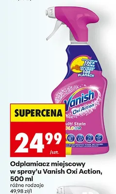Odplamiacz miejscowy w sprayu Vanish Oxi Action promocja w Biedronka