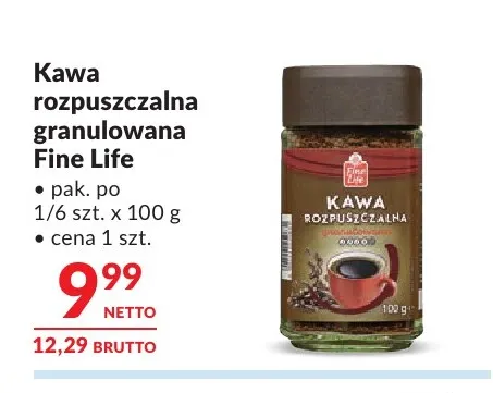 Kawa rozpuszczalna granulowana Fine Life promocja w Makro