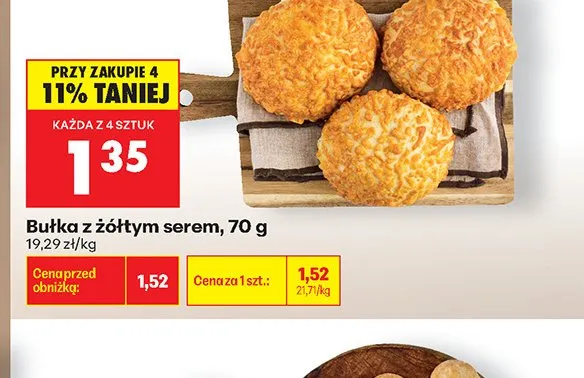Bułka z żółtym serem promocja w Biedronka