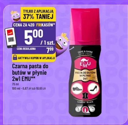 Czarna pasta do butów w płynie 2w1 promocja w POLOmarket