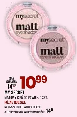 Matowy cień do powiek My Secret promocja w Drogerie Natura