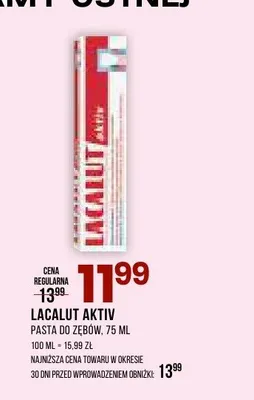 Pasta do zębów Lacalut Aktiv promocja w Drogerie Natura
