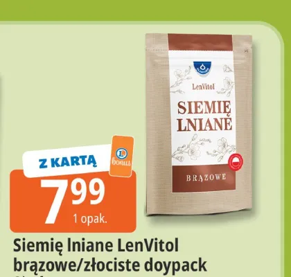 Siemię lniane LenVitol brązowe doypack Oleofarm promocja w Leclerc