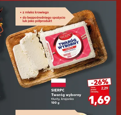 Twaróg wyborny tłusty krajanka Sierpc promocja w Kaufland
