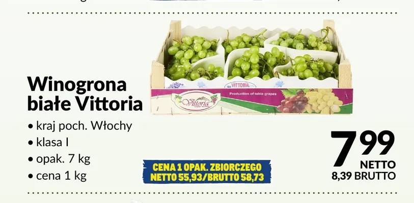 Winogrona białe Vittoria Włochy promocja w Makro