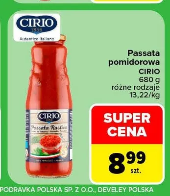 Passata pomidorowa Cirio promocja w Carrefour Market