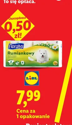 Papier toaletowy Floralys Rumiankowy 3-warstwowy promocja w Lidl