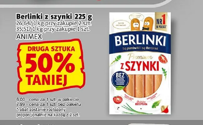 Berlinki z szynki Berlinki promocja w Prim Market