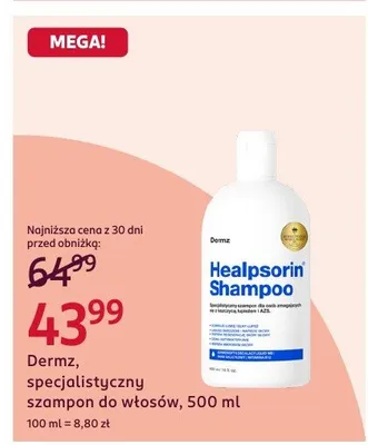 Szampon do włosów Dermz, dermatologiczny szampon do włosów, 500 ml promocja w Rossmann