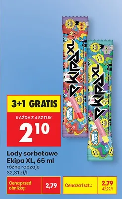 Lody sorbetowe XL różne rodzaje promocja w Biedronka