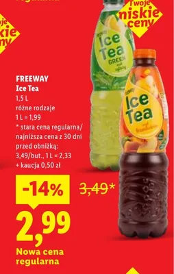 Napój Ice Tea Freeway promocja w Lidl