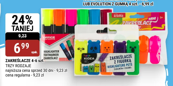 Zakreślacze 4-6 szt. promocja w bi1