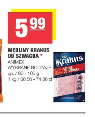 Szynka od Szwagra Krakus promocja w SPAR