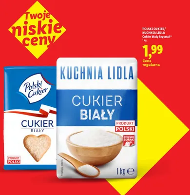 Cukier biały kryształ Polski promocja w Lidl