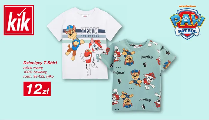 T-shirt dziecięcy Paw Patrol promocja w KiK