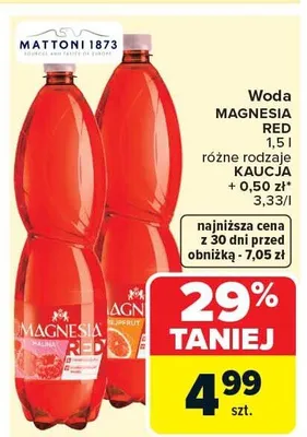 Woda Magnesia Red różne rodzaje promocja w Carrefour