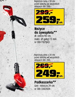 Podkaszarka akumulatorowa Einhell promocja w OBI