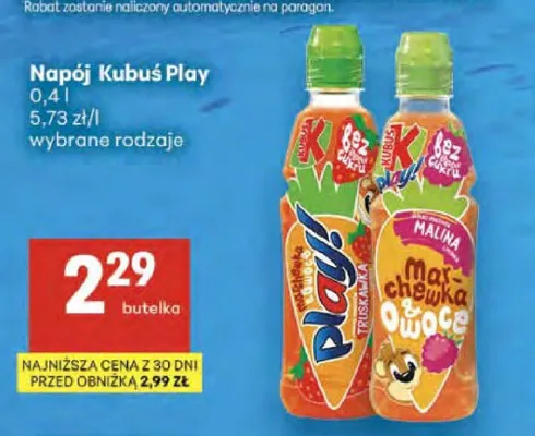 Napój Kubuś Play promocja w Delikatesy Centrum