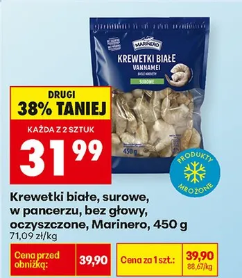 Krewetki białe, surowe, w pancerzu, bez głowy, oczyszczone promocja w Biedronka