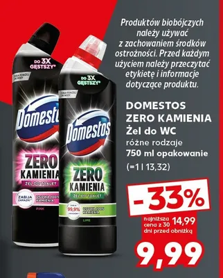 Żel do WC Domestos Zero Kamienia Lime promocja w Kaufland