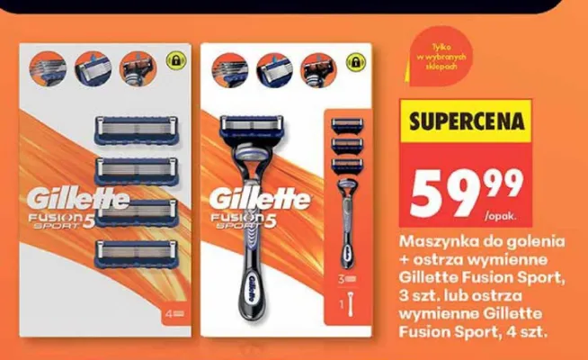 Ostrza wymienne Gillette Fusion 5 Sport 4 szt. promocja w Biedronka