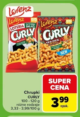 Chrupki orzechowe Curly Classic promocja w Carrefour Market