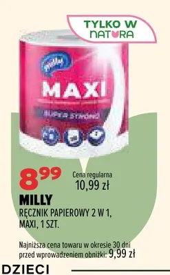 Ręcznik papierowy 2 w 1 Maxi Milly promocja w Drogerie Natura