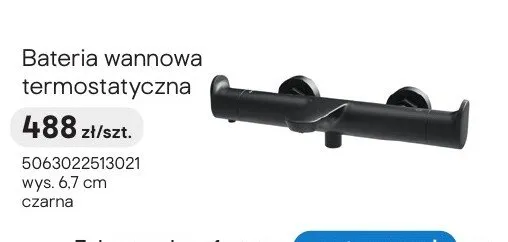 Bateria wannowa termostatyczna GoodHome Kentia czarna promocja w Castorama