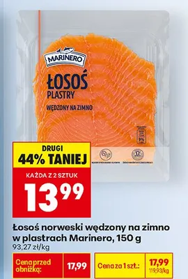 Łosoś norweski wędzony na zimno w plastrach promocja w Biedronka