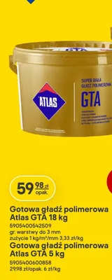 Gotowa gładź polimerowa Atlas GTA promocja w Castorama