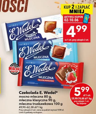 Czekolada E. Wedel mleczna klasyczna promocja w LEWIATAN