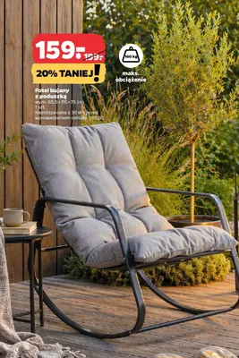Fotel bujany z poduszką 65,5x115x75cm Netto promocja w Netto