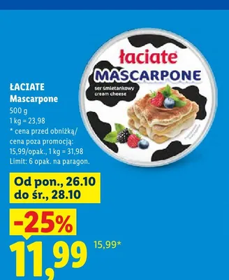Ser mascarpone Łaciate promocja w Lidl