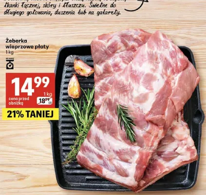 Żeberka wieprzowe płaty promocja w Delikatesy Centrum