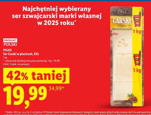 Ser Carski w plastrach, XXL promocja w Lidl